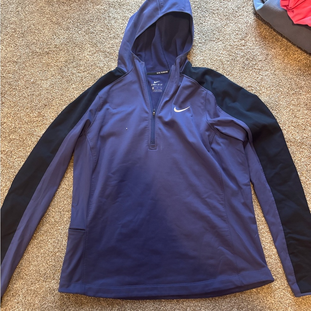 Nike Blue and Black Pullover Running Hoodie